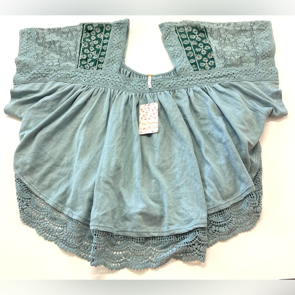 NWT Free People Prairie Days butterfly boho top sz SMALL Cottagecore prairie - Picture 5 of 11